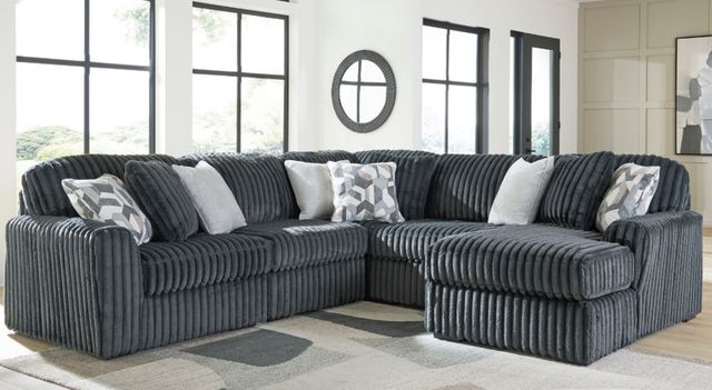 Signature Design by Ashley® Midnight-Madness 5-Piece Gunmetal Right-Arm Facing Sectional with Chaise-1