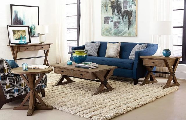 Hammary® Reclamation Place Sundried Natural Trestle End Table-1