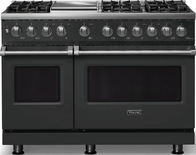 Viking® 5 Series 48" Antique Bronze Pro Style Dual Fuel (NG) Range with Polished Chrome Trim-0