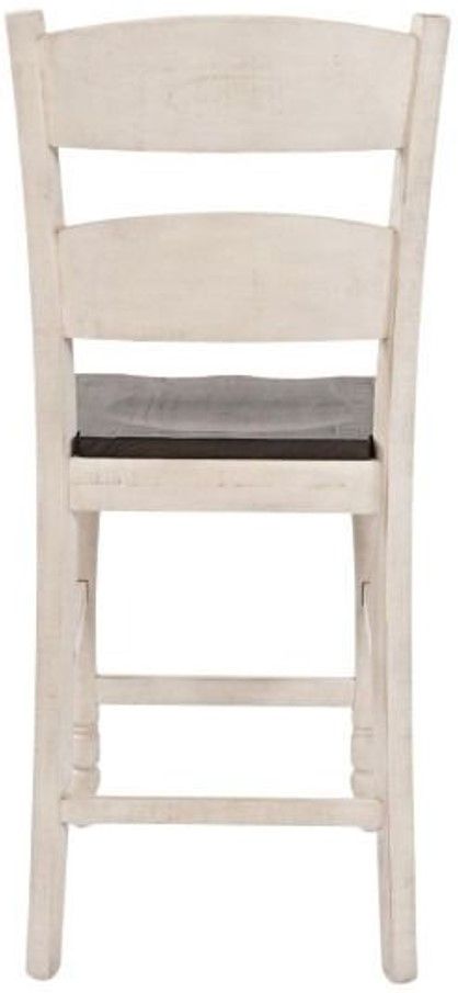 Jofran Inc. Madison County Brown/Vintage White Ladderback Counter Stool-3
