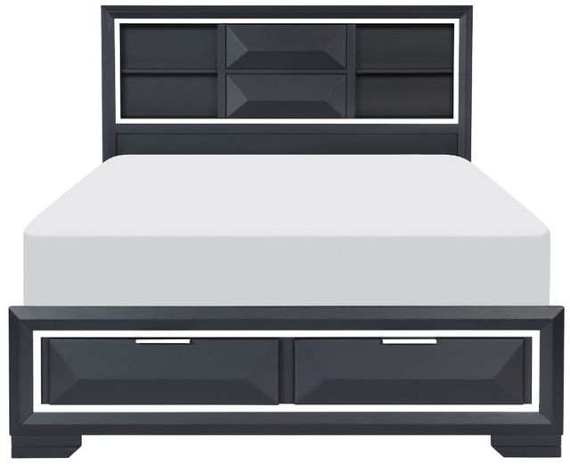 Homelegance® Rosemont Midnight Blue Queen Storage Platform Bed-2