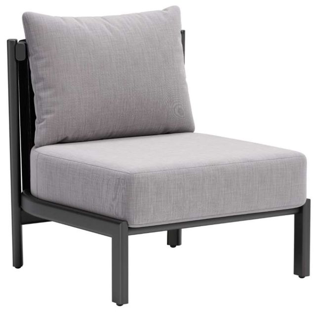 Zuo® Modern Horizon Black/Gray Aluminum Fabric Outdoor Accent Chair-0