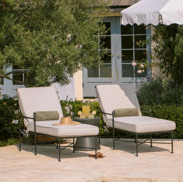 Sunset West Provence Century Pewter Antique Wrought Iron Outdoor Chaise Lounge with Canvas Flax Cushion-4