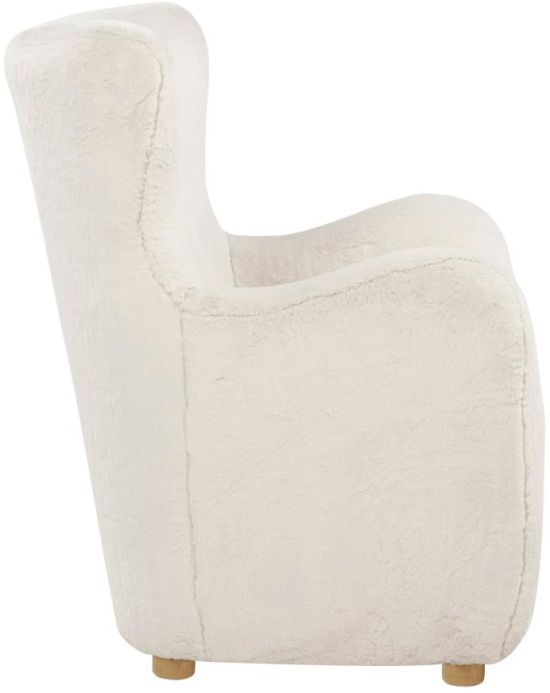Coaster® Thornton Ivory Faux Fur Upholstered Wingback Lounge Accent Chair-4