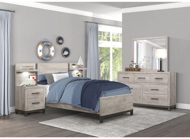 Homelegance® Zephyr Gray Twin Panel Bed-2