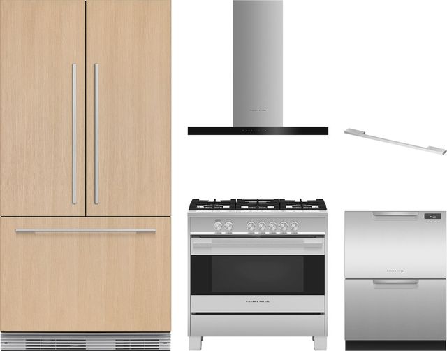 Fisher & Paykel 5 Piece Stainless Steel Gas Kitchen Appliance Package-0