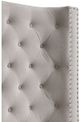 Furniture of America® Mirabelle Ivory Queen Upholstered Panel Bed-3