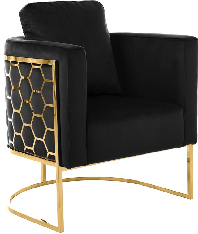 Meridian Furniture Casa Black/Gold Velvet Chair-0