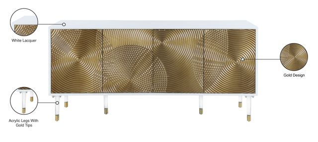 Meridian Furniture Bellissimo White/Yellow Sideboard-3