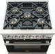 FORNO® Capriasca 30" Stainless Steel Pro Style Gas Range with Black Door-4