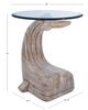 Powell® Wally The Whale Glass Top Side Table with Driftwood Base-2