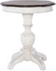 Liberty Furniture Abbey Road Churchill Brown End Table with Porcelain White Base-0