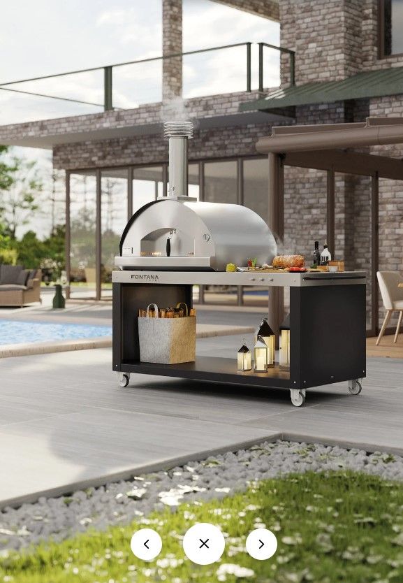Fontana Forni Mangiafuoco 39" Stainless Steel Pizza Oven -2