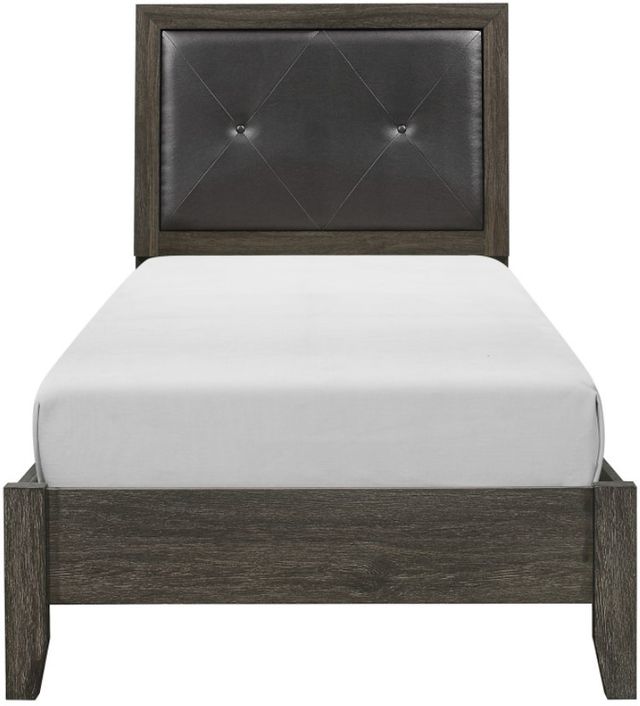 Homelegance® Edina Black/Dark Gray Twin Upholstered Panel Bed-2