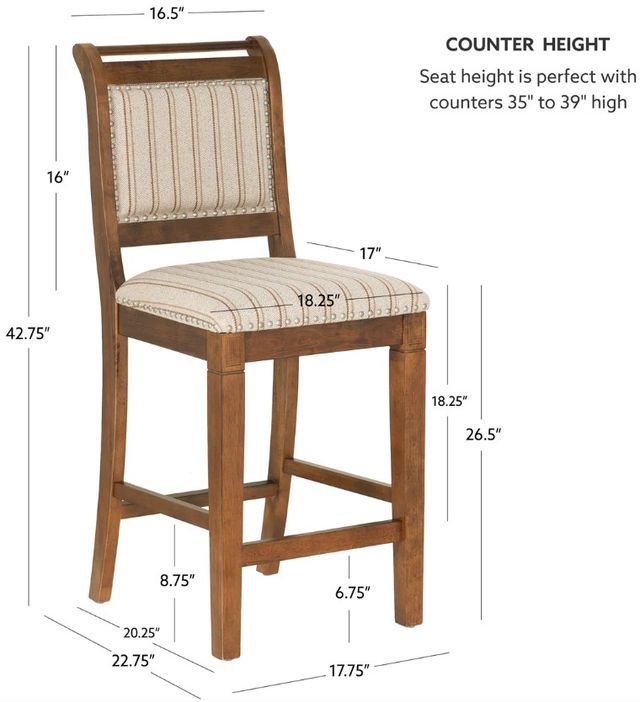 Linon Emerson Cherry Counter Stool-2
