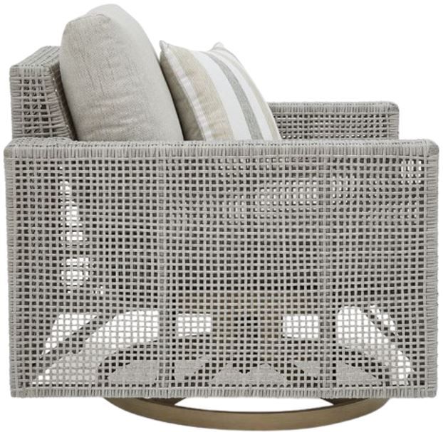 Signature Design by Ashley® Seton Creek Gray Outdoor Fabric/Resin Wicker Swivel Lounge-2