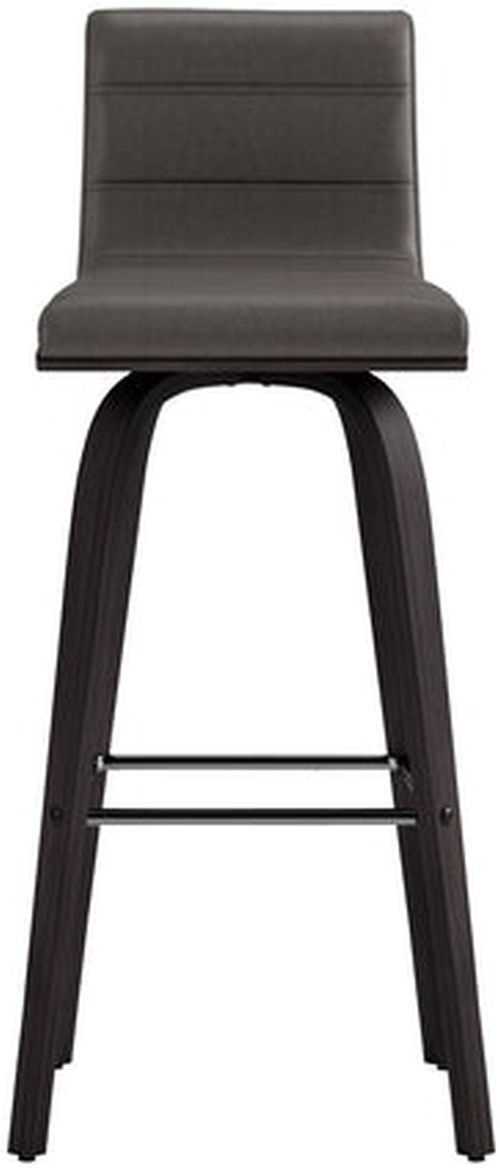 Armen Living Vienna Black Brushed/Gray Swivel Counter Stool-3