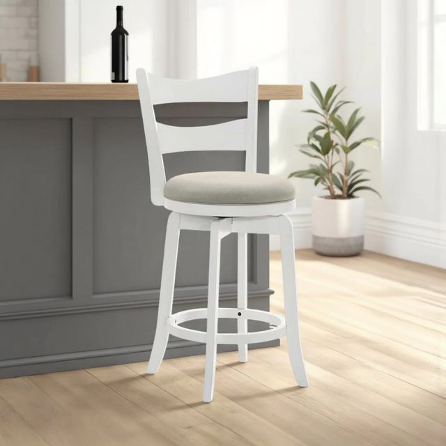 Armen Living Blair 2-Piece Fog/White Barstool Set-1