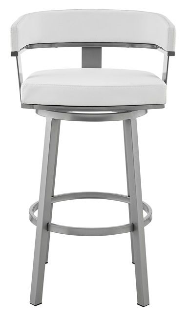 Armen Living Lorin White 26" Swivel Counter Stool-1