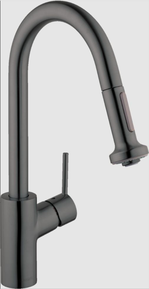 Hansgrohe Talis S² Brushed Black Chrome 2-Spray Pull-Down HighArc Kitchen Faucet 1.75 GPM-0