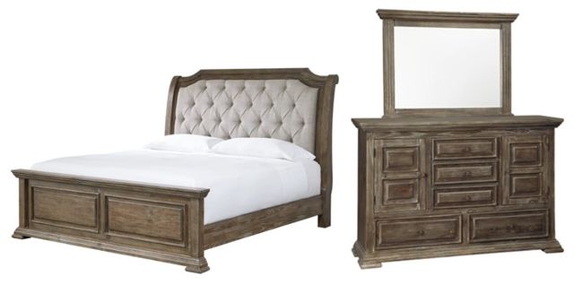 Signature Design by Ashley® Wyndahl 3-Piece Brown California King Panel Bed Set-0