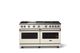 Viking® 5 Series 60" Pure White Pro Style Gas (NG) Range with Brushed Brass Trim-3