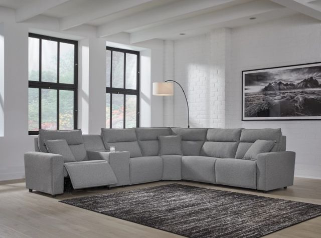 Signature Design by Ashley® Modmax II 6-Piece Pepper/Salt Power Reclining Sectional with Storage Console-5