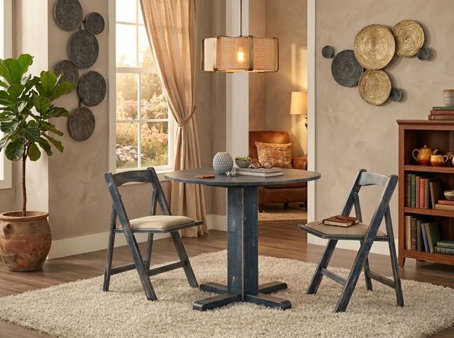 Sunny Designs™ Marina Ocean Blue Drop-Leaf Table-1