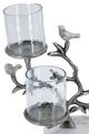 A & B Home Silver/White 3-Pillar Candle Holder-3