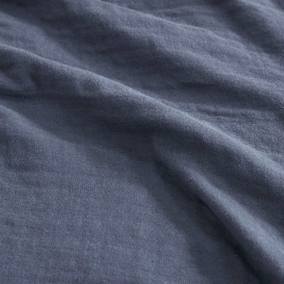Olliix by Clean Spaces Gauze Blue Full/Queen 100% Cotton Lightweight Blanket-1