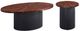 Elements International Rosemond 2-Piece Cherry Occasional Table with Black Base Set-0