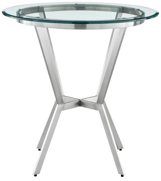 Armen Living Naomi and Chelsea 5-Piece Brushed Stainless Steel Counter Height Dining Set-3