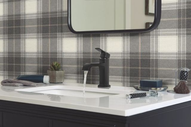 Peerless Ezra® Matte Black Single Handle Curved Spout Lavatory Faucet-3