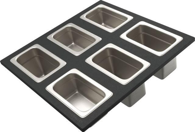 The Galley® Graphite Wood Composite Dual Tier Condiment Serving Board-0