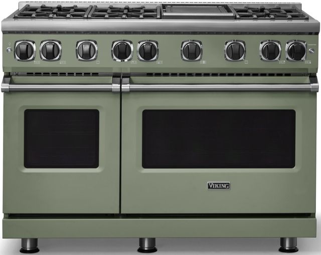 Viking® 7 Series 48'' Eucalyptus Pro Style Gas Range with Griddle-0