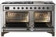 Ilve® Majestic III 60" Stainless Steel Pro Style Dual Fuel Liquid Propane Range with Solid Door and Burnished Trim-1
