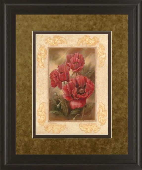 Classy Art Daphnes Poppies By Vivian Flasch Wall Art-1