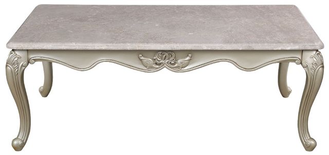 New Classic® Home Furnishings Monique Marble Top Cocktail Table with Champagne Base-2
