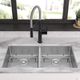 Elkay Crosstown® 3-Piece Polished Satin 33" x 22" x 6" Equal Double Bowl Dual Mount ADA Sink Set-4