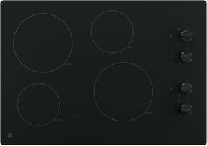 Top view of the GE® 30" Black Electric Cooktop