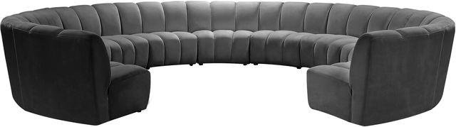 Meridian Furniture Infinity 11-Piece Grey Velvet Modular Sectional-0