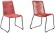 Armen Living Shasta 2-Piece Black/Brick Red Rope/Steel Outdoor Dining Side Chair Set-1