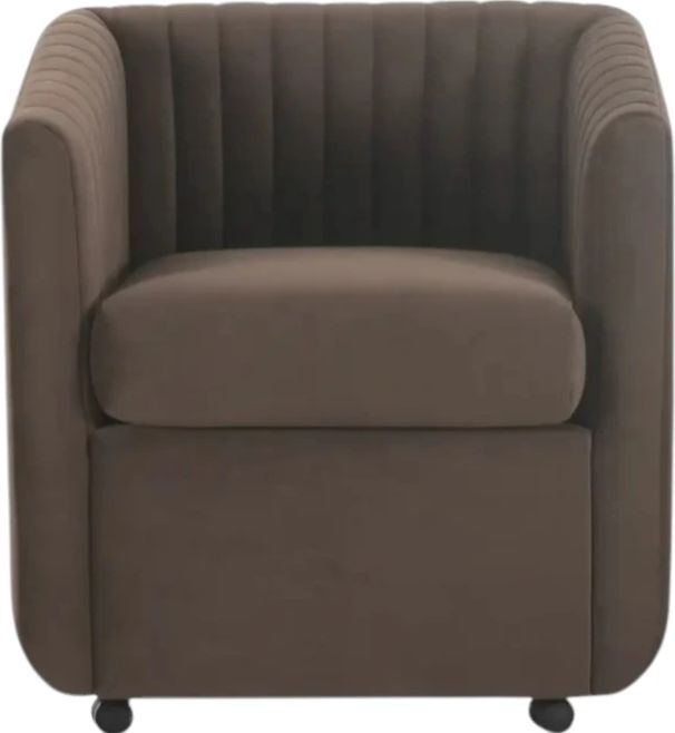 Moe's Home Collection Jane Brown Velvet Dining Arm Chair-0