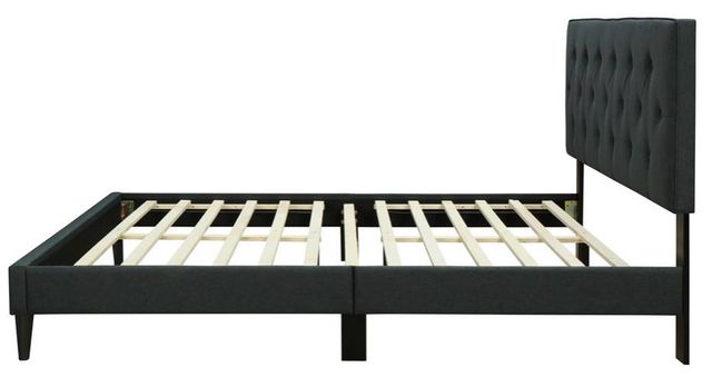 Bernards Piper Black Upholstered Queen Panel Bed-3