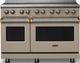 Viking® 5 Series 48" Nantucket Pro Style Induction Range with Brushed Brass Trim-0