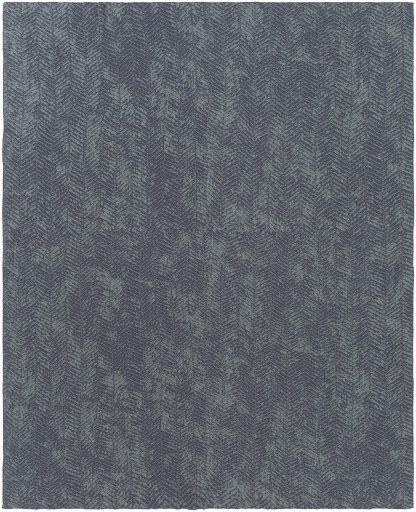 Surya Stefan Charcoal/Ice Blue 50"x60" Throw Blanket-1