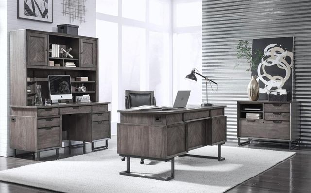 aspenhome® Harper Point Fossil 66'' Credenza and Hutch-1
