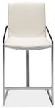 Mazin Furniture Jasmine Chrome/White Counter Arm Dining Chair-0