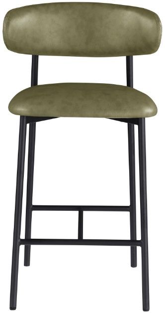 Meridian Furniture Lupita Olive/Matte Black Counter Stool-1
