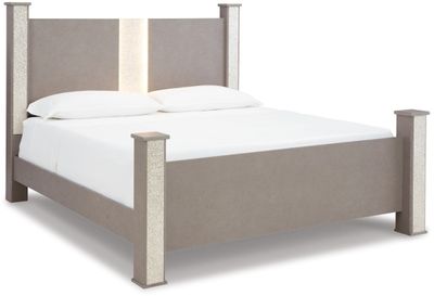 view of the Signature Design by Ashley® Surancha Gray Queen Poster Bed